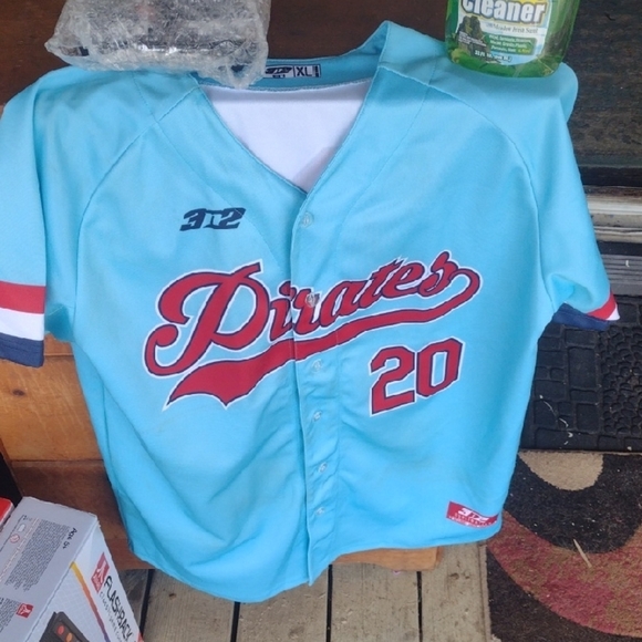 Scoutz Men's XL Blue Baseball Jersey with Red Accents NWOT - Picture 1 of 3